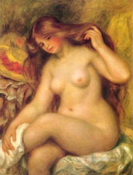 cabello Obras - Bañista de pelo rubio desnudo femenino Pierre Auguste Renoir